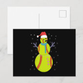 Funny Softball Snowman Christmas New Year Gift ポストカード (正面/裏面)