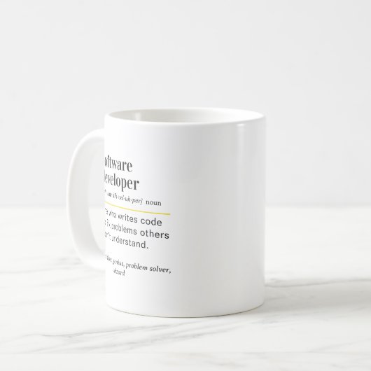 Funny Software Developer Definition Gift コーヒーマグカップ (正面左)