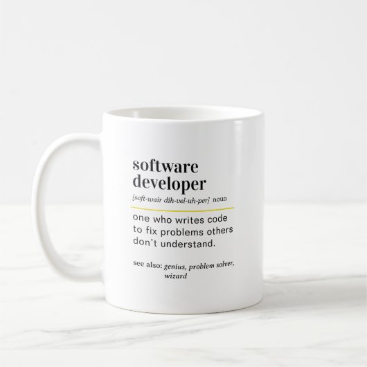 Funny Software Developer Definition Gift コーヒーマグカップ (左)