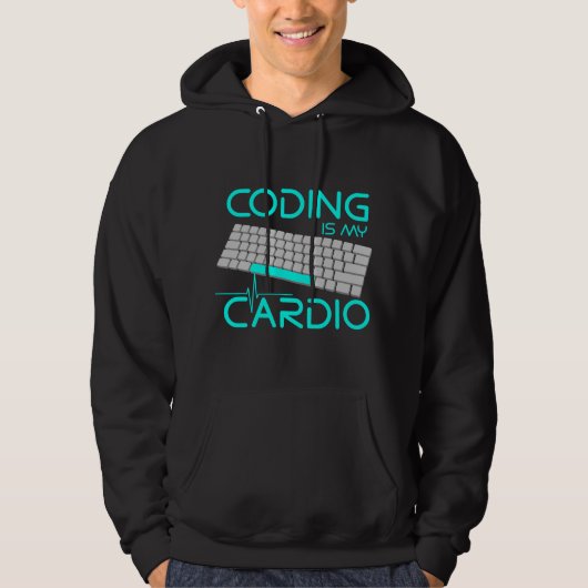 Funny Software Engineer Gift - Coding Is My Cardio パーカ (正面)