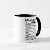 Funny Software Engineer Nutrition Facts Tech Gift マグカップ (正面右)