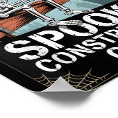 Funny Soky Skeleton Workers Halloween Construction ポスター (角)