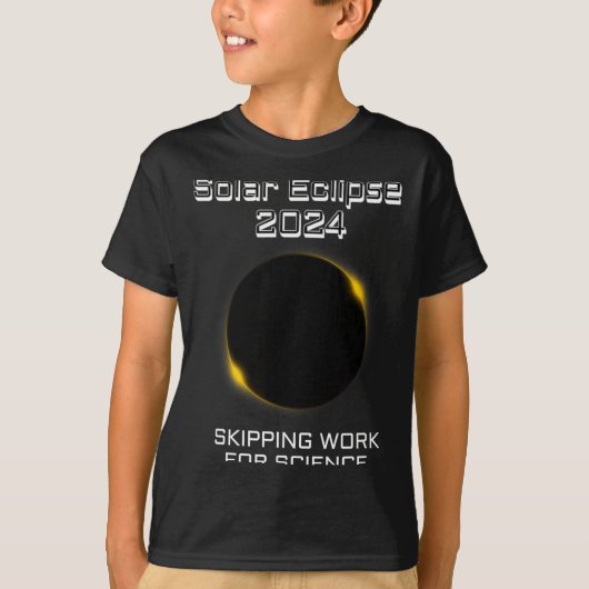 Funny Solar Eclipse Skipping Work Science Tシャツ (正面)