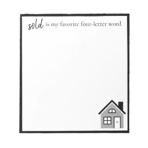 Funny "sold is my favorite" Realtor House ノートパッド