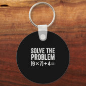 Funny Solve The Problem 67 Meme Six Seven キーホルダー (正面)