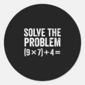 Funny Solve The Problem 67 Meme Six Seven  ラウンドシール (正面)