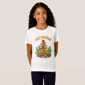 Funny Sombrero Stack Christmas Tree Feliz Navidad Tシャツ (正面フル)