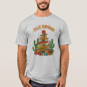 Funny Sombrero Stack Christmas Tree Feliz Navidad Tシャツ (正面)