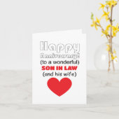 Funny son in law and daughter wedding anniversary カード (黄色い花)