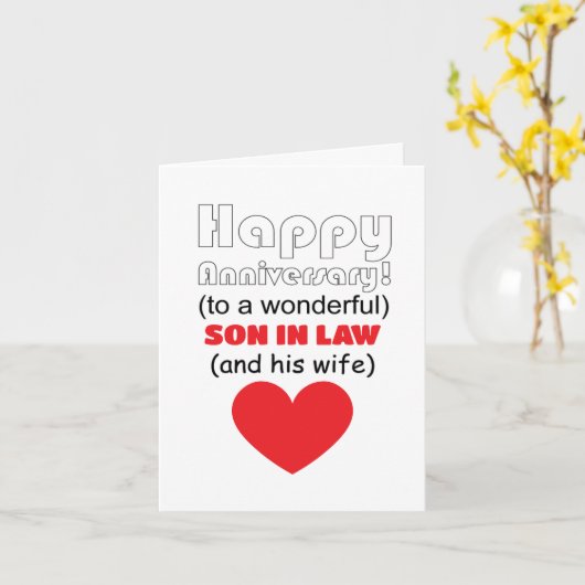 Funny son in law and daughter wedding anniversary カード (黄色い花)