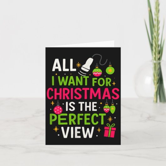 Funny Sonographer Christmas - Holiday Ultrasound T カード (正面)