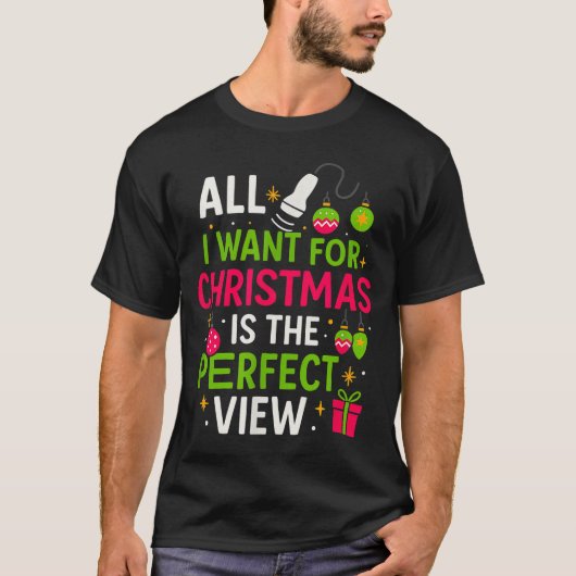 Funny Sonographer Christmas - Holiday Ultrasound T Tシャツ (正面)