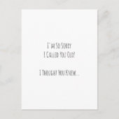 Funny Sorry I Called You Old Birthday humor Card ポストカード (正面)