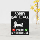 Funny Sorry I Can't Talk I'm On My Other Line Fish カード (黄色い花)