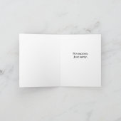 Funny “Sorry I Was Stoopid” Apology Card – Quirky カード (内部)