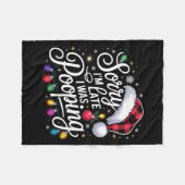 Funny Sorry I'm Late I Was Ong Xmas Lights Red San フリースブランケット (正面(横))