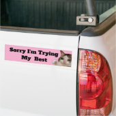 Funny "Sorry I'm Trying My Best" Bumper Sticker |  バンパーステッカー (トラック上)