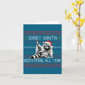 Funny Sorry Santa I've Been Feral All Year Ugly Ch カード (黄色い花)