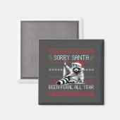 Funny Sorry Santa I've Been Feral All Year Ugly Ch マグネット (正面/裏面)