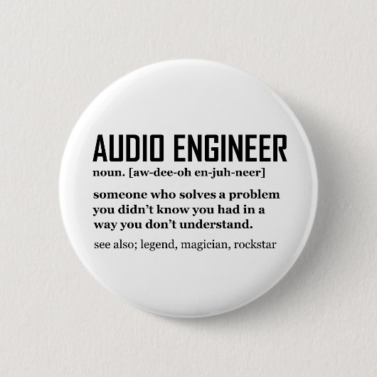 Funny Sound Engineer Audio Engineering Definition 缶バッジ (正面)
