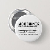 Funny Sound Engineer Audio Engineering Definition 缶バッジ (正面&裏面)