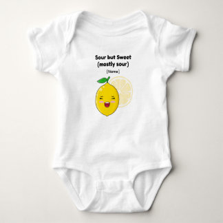 Funny "Sour but Sweet" Lemon Baby Shirt ベビーボディスーツ