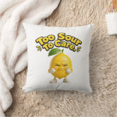 Funny Sour Lemon Throw Pillow | Cute Angry Lemon C クッション (ブランケット)