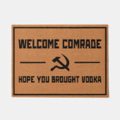 Funny Soviet USSR Cold War Humor Rustic Minimalist ドアマット (正面)