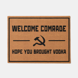 Funny Soviet USSR Cold War Humor Rustic Minimalist ドアマット