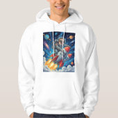 Funny Space Adventure Tee for Dreamers and Animal  パーカ (正面)