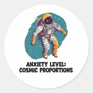 Funny Space Anxiety Sticker ラウンドシール