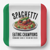 Funny Spaghetti Eating Champion Family Reunion ペーパープレート (正面)