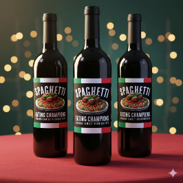 Funny Spaghetti Eating Champion Family Reunion ワインラベル