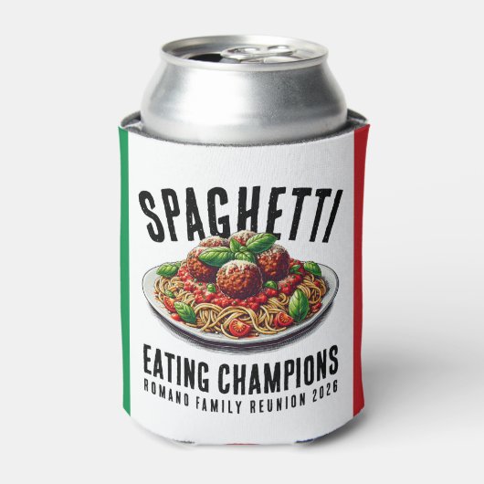 Funny Spaghetti Eating Champion Family Reunion 缶クーラー (缶正面)