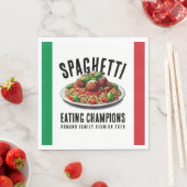 Funny Spaghetti Eating Champions Family Reunion スタンダードランチョンナプキン (インサイチュ)