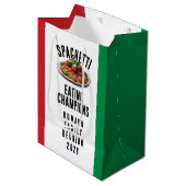 Funny Spaghetti Eating Champions Family Reunion ミディアムペーパーバッグ (正面アングル)