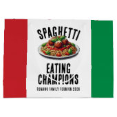 Funny Spaghetti Eating Champions Family Reunion ラージペーパーバッグ (裏面)