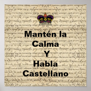 Funny spanish keep calm ポスター
