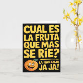 Funny spanish naranja joke saying orange pun Funny カード (黄色い花)
