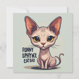 Funny Sphynx Cat Dad Cartoon Art