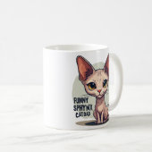 Funny Sphynx Cat Dad Cartoon Art コーヒーマグカップ (正面右)