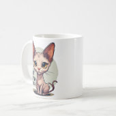 Funny Sphynx Cat Dad Cartoon Art コーヒーマグカップ (正面左)