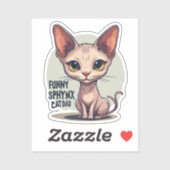 Funny Sphynx Cat Dad Cartoon Art シール (シート)