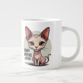 Funny Sphynx Cat Dad Cartoon Art ジャンボコーヒーマグカップ