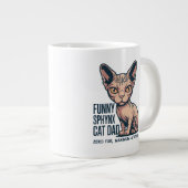 Funny Sphynx Cat Dad Illustration ジャンボコーヒーマグカップ (正面右)