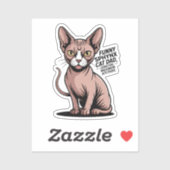 Funny Sphynx Cat Dad Vector Art シール (シート)