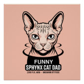 Funny Sphynx Cat Dad Vector Art ポスター (正面)