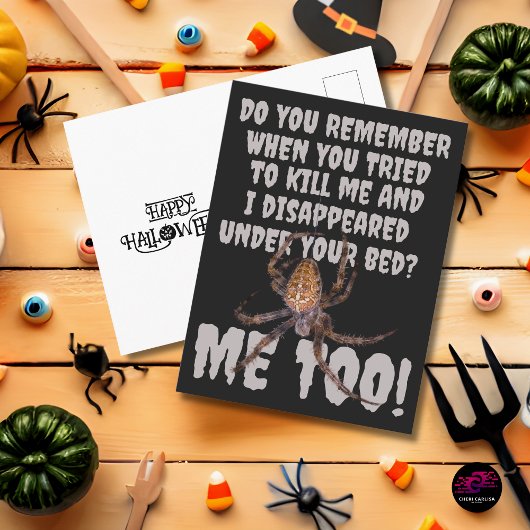 Funny Spider Revenge Halloween ポストカード