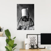 Funny Spider Toilet Paper Roll Bathroom Art Print ポスター (ホームオフィス)