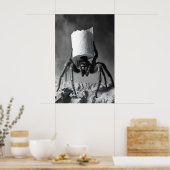 Funny Spider Toilet Paper Roll Bathroom Art Print ポスター (キッチン)